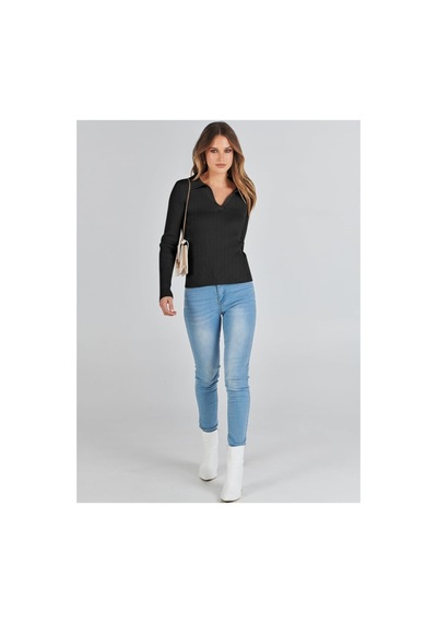 Youknitwear You Penny Polo Yaka Triko Sweater Siyah