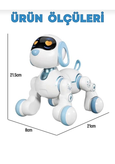 Uzaktan Kumandalı Şarjlı Çok Fonksiyonlu Eğitici Ve Öğretici İnteraktif Akıllı Robot Kedi-köpek Beyaz
