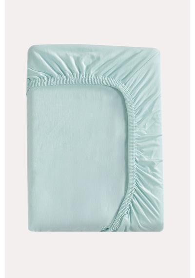 Mint - Beyaz Renk %100 Pamuk Penye Bebek Çarşafı 60x120cm - Lastikli Bebek Çarşafı 2'li Mint - Beyaz - 860728279
