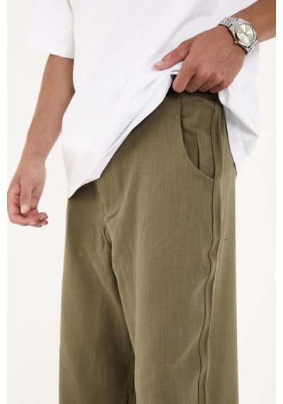 Rocqerx R-4419 Fermuarlı Baggy Pantolon Haki