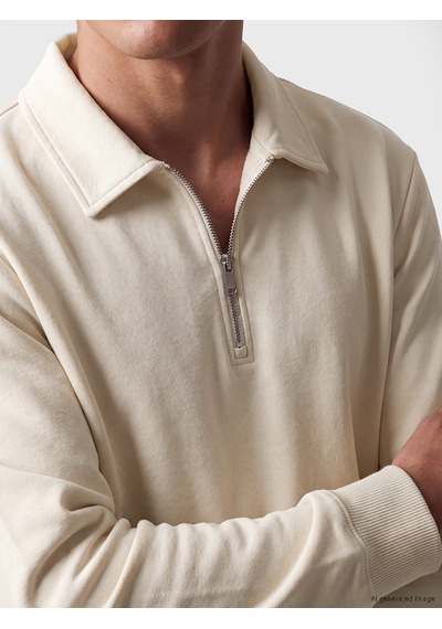 Lcw Vision Bej Polo Yaka Erkek Sweatshirt