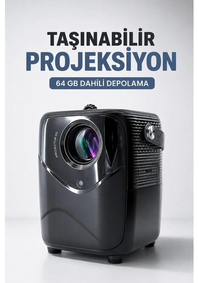 Taşınabilir Projeksiyon 64 Gb Dahili Depolama Çok Renkli