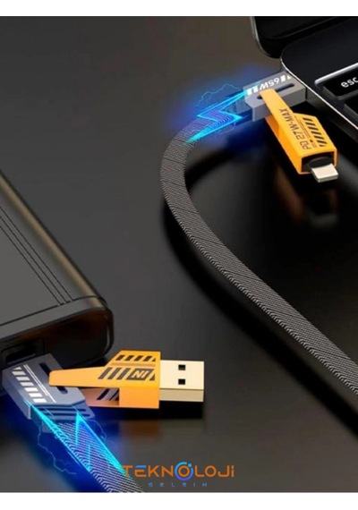 Şarj Kablosu 27w Ve 65w Hızlı Şarj Type-c Iphone Hepsi İle Uyumlu Paraşüt İpinden Kopmaz Kablo