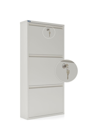 Ceha Kilitli Metal Ayakkabılık 3'lü Beyaz - K.AYK-3 /AB9010/KL