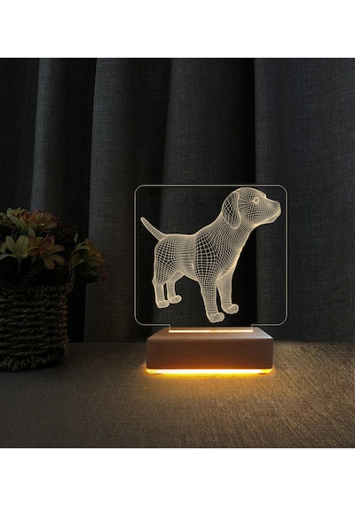 Köpekçik 3d Led Masa Lambası Doğum Günü Hediyesi Lamba
