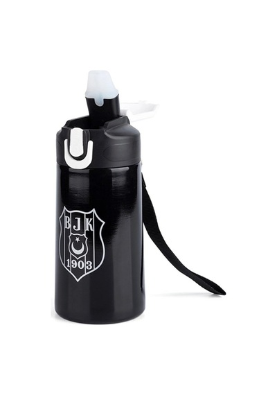 Lisanslı Siyah Çelik Matara - 500 Ml Pipetli Okul Ve Spor Suluk Çok Renkli