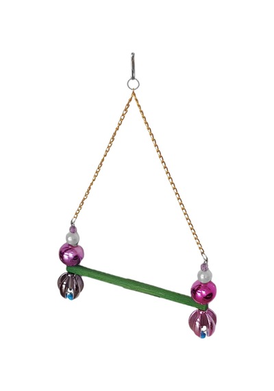 Markapet Lale Boncuklu Ve Tünekli Papağan Salıncağı 15 Cm-23 Cm Renkli