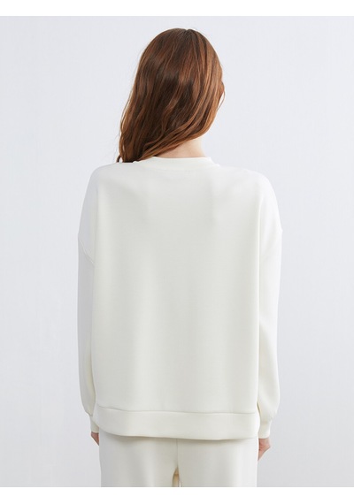 Lcw Vision Sarı Bisiklet Yaka Oversize Kadın Sweatshirt