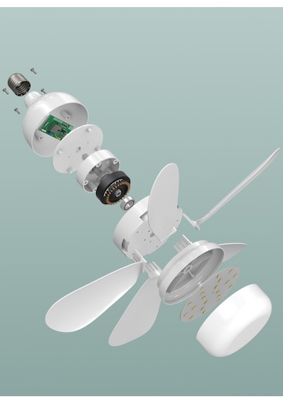 Worryfree Led Fan Sessiz Fan Uzaktan Kumandalı Tavan Vantilatörü Beyaz Işık Gövdesi