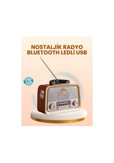 Eskitme Tasarımlı Ahşap Bluetooth Ra Led Aydınlatmalı