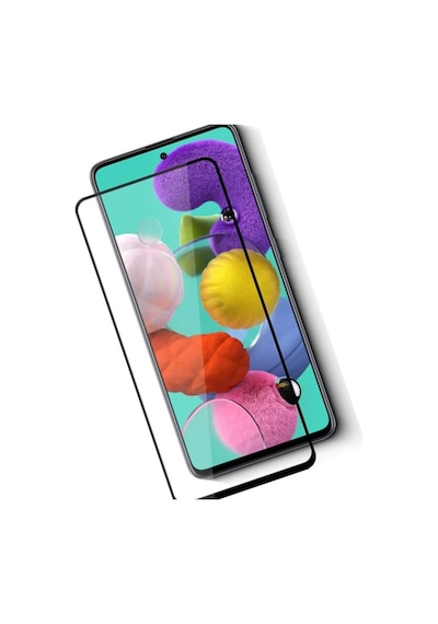 Samsung Galaxy Uyumlu A51 Siyah 5D Tam Kaplayan Ekran Koruyucu Cam
