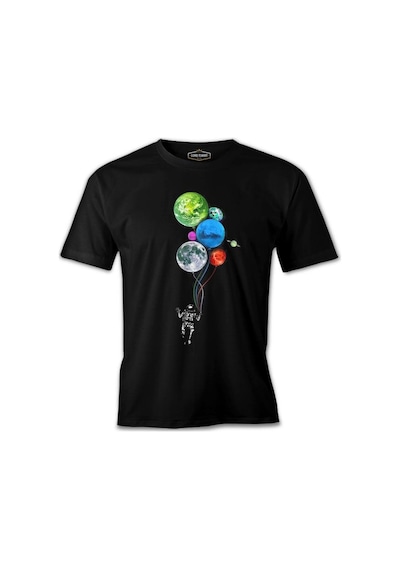 Gezegenler - Astronot Siyah Erkek Tshirt