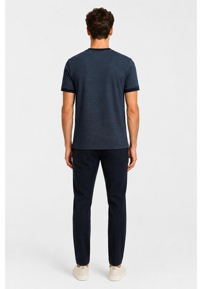 Alexandergardi Yaka Detaylı T-shirt Koyu Lacivert