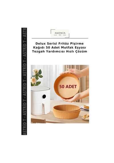 Delux Serisi Fritöz Pişirme Kağıdı 50 Adet Mutfak Eşyası Tezgah Yardımcısı Hızlı Çözüm Belirtilmemiş