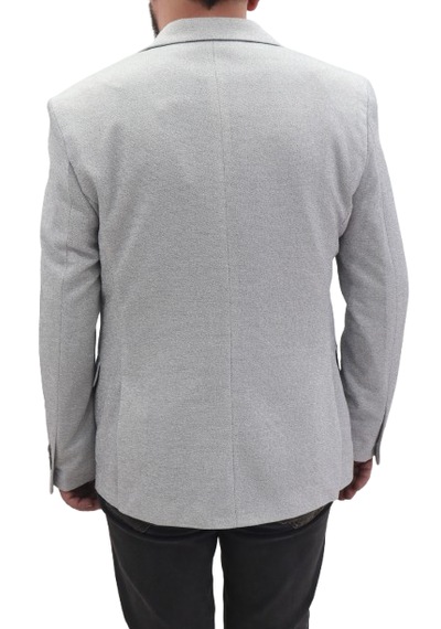 Twenhil Dmctekstil Erkek Ckt-203 Desenli İtalyan Kesim Dar Kalıp Tek Düğme Blazer Ceket Gri