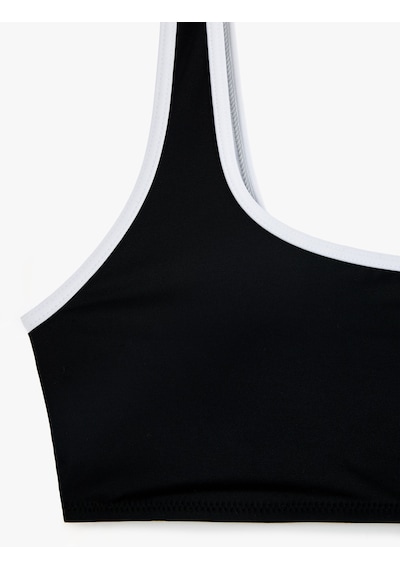 Koton Kontrast Detaylı Bralet Spor Bikini Üstü Siyah 6sak10064mm