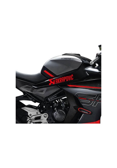 Cf Moto 450sr Akrapovic Orta Şase Tasarım Motosiklet Sticker Etiket Modeli Kırmızı