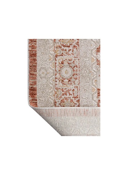 Zes Collection Modern Vintage Desenli Eskitme Dokuma Yumuşak Salon Halısı Kiremit - Bej