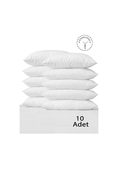 Vionel Home Pamuklu Beyaz İç Astar Fermuarlı Yastık Kılıfı 50 x 70 CM 10'lu