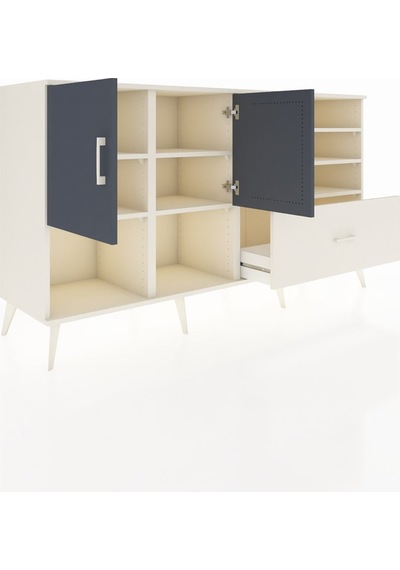 Hyperion Konsol 7 Raflı Tek Çekmeceli 2 Kapaklı 176x44x99 Aytaşı- Aytaşı-antrasit/aytaşı