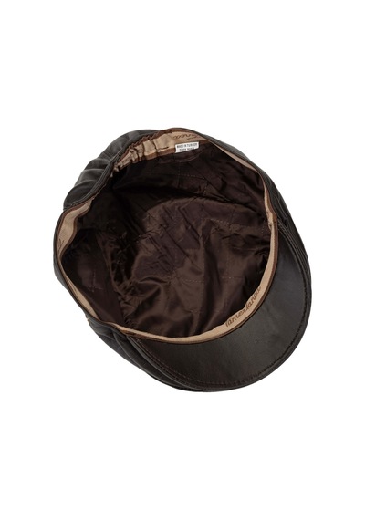 Tamer Tanca Erkek Hakiki Deri Kahverengi Şapka 524 London-y Sapka Kahve Koyu Kahve
