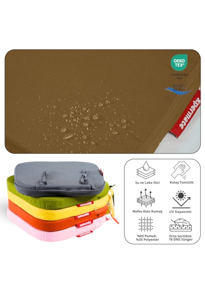 Xpermate 4'lü Standartfit Oval Sandalye Minderi 42x42x5 Kahvereng