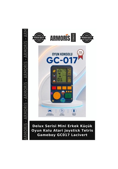 Delux Serisi Mini Erkek Küçük Oyun Kolu Atari Joystick Tetris Gameboy Gc017 Lacivert