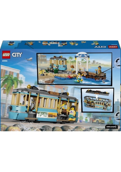 LEGO® City Klasik Plaj Tramvayı 60506 - 7 Yaş ve Üzeri Çocuklar için 5 Minifigür İçeren Yaratıcı Oyuncak Yapım Seti (693 Parça)
