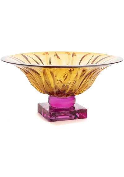 Mikasa Moor Magenta Kehribar Cam Ayaklı Kase 15x33 Cm