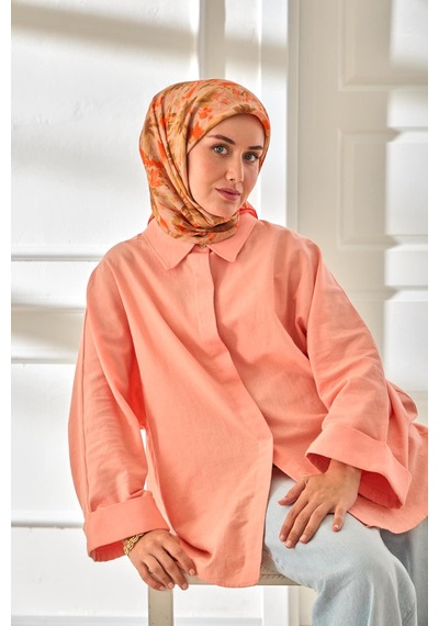 Silk Home Velora Eşarp 161001-10 Yeşil, Turuncu, Krem, Kahverengi
