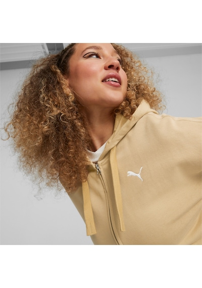 Puma Her Terry Fermuarlı Kadın Kapüşonlu Sweatshirt 676003 84 Bej