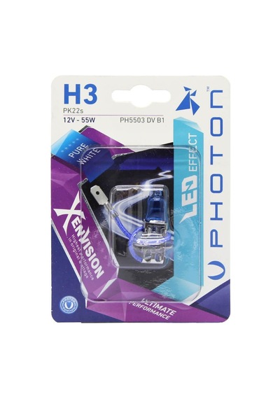 Photon Ampul H3 12v 55w Xen Vision Tekli Blister Beyaz Işık 6000k Pht Ph5503 Dv B1