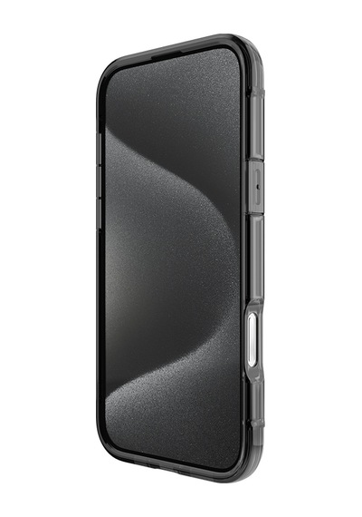 Apple Uyumlu iPhone 16 Pro Kılıf Magsafeli Raptic Air Serisi Airbag Tasarımlı Metal Köşelikli Şeffaf Kapak Siyah