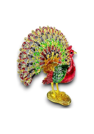 Yukarı Kuyruklu Kırmızı Tavuskuşu Biblo Gösterişli & Lüks Dekoratif Biblo 13 X 13 CM Yukarı Kuyruklu Kırmızı Tavuskuşu Biblo Gösterişli & Lüks Dekoratif Biblo 13 X 13 CM