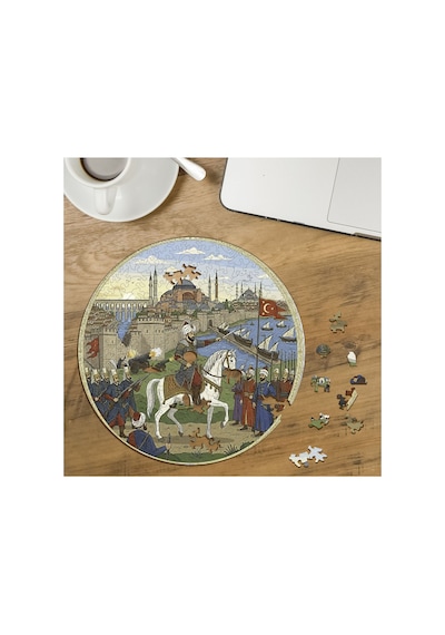 İstanbul Un Fethi Tasarımlı Özel Kesim Yuvarlak 272 Parça Ahşap Puzzle Mpda705