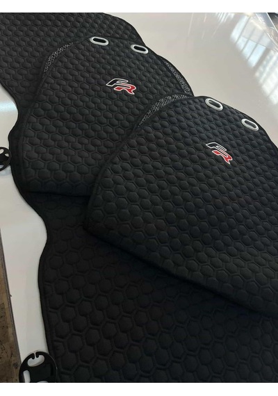 Seat Leon Fr Logolu Oto Koltuk Kılıfı Sırt Destekli Minder Classe Elegance Ön İkili +arka Oturma Set Siyah