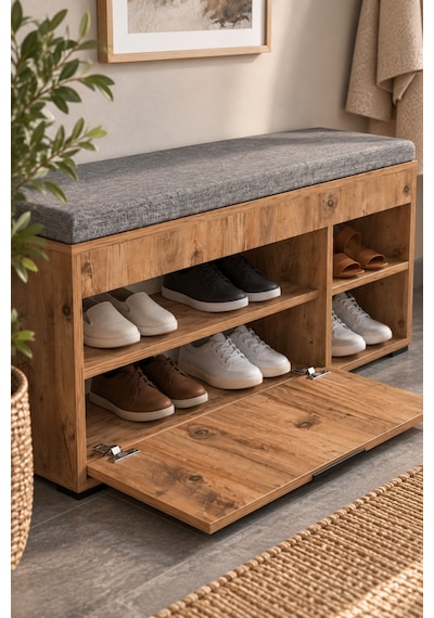 Sulorahome Minderli Ayakkabılık Ve Bench Dolap - Atlantik Çam