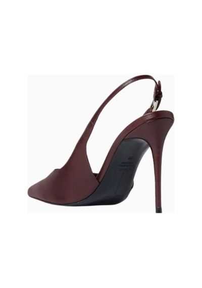Castle Black Black Suede Studio Branca 100 Bordo Deri El Yapımı, Slingback Topuklu Ayakkabı 38