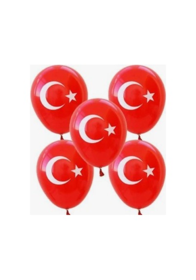 29 Ekim Türk Bayraklı Lateks Abalın 50 Adet 12 İnç Kırmızı Beyaz Kırmızı Beyaz