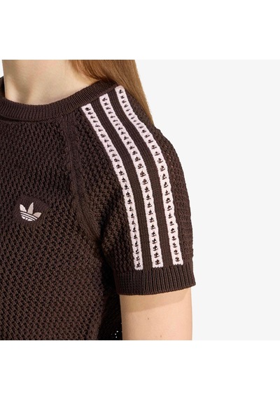 Adidas Crochet Tee Kadın Kahverengi T-shirt Kc6480