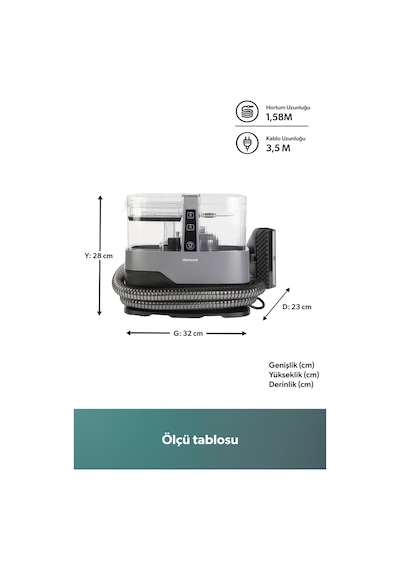 Homend Stain Taşınabilir Halı, Koltuk Yıkama ve Leke Çıkarma Makinesi