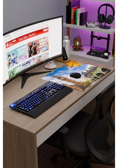 London Londra İngiltere 2 V1 48x40 Xl Gaming Kauçuk Kaymaz Taban Mouse Pad Fare Altlığı