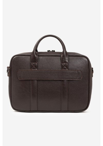 Mussen Hakiki Deri Organizer Macbook Laptop Evrak Çantası 13" & 14" İnç Kahve Naturel
