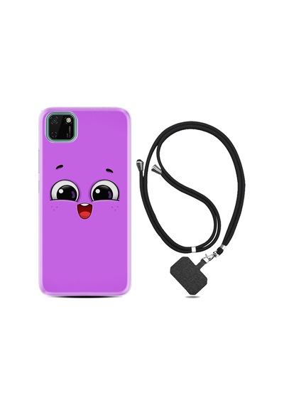 Huawei Y5P Kılıf Boyun Askılı Purple Sweety 1717