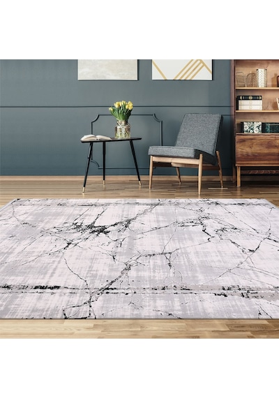 Çam Halı Crea Plus Stone Roxanne 17103 Gri Siyah Modern Desenli Makine Halısı
