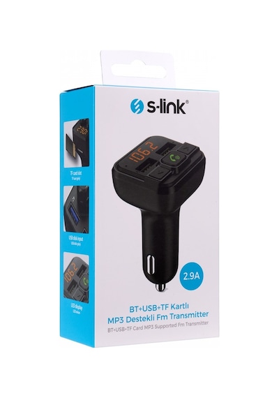 S-link SL-BT226 LCD Ekranlı BT+ USB+TF Kartl  +MP3 Destekli Fm Tr