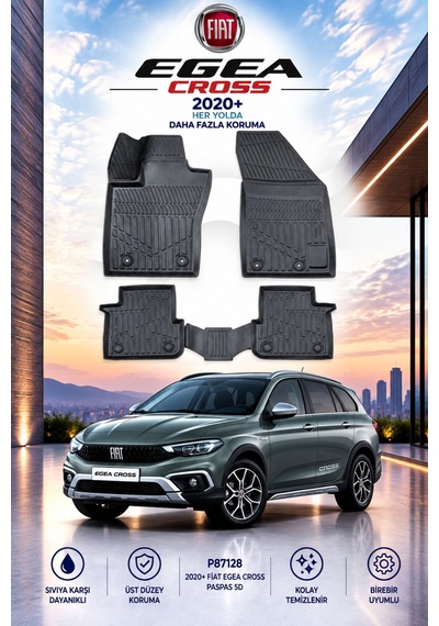 Fiat Egea Cross 2020+ Aracınıza Özel Üretim Havuzlu Paspas Takımı A+ -mod-