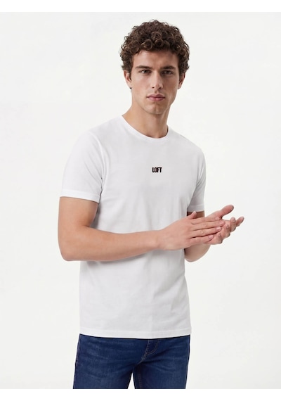 Loft Regular Fit Beyaz Erkek T-shirt Lf2042492