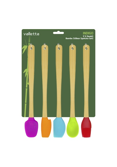 Vallettaa İndigo 5'li Spatula Seti - 25 Cm Çok Renkli