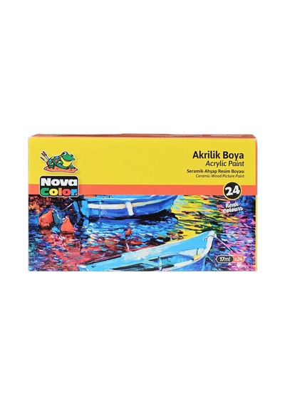 Nova Color Akrilik Boya 24 Renk X 17 Ml Şişe Renkli